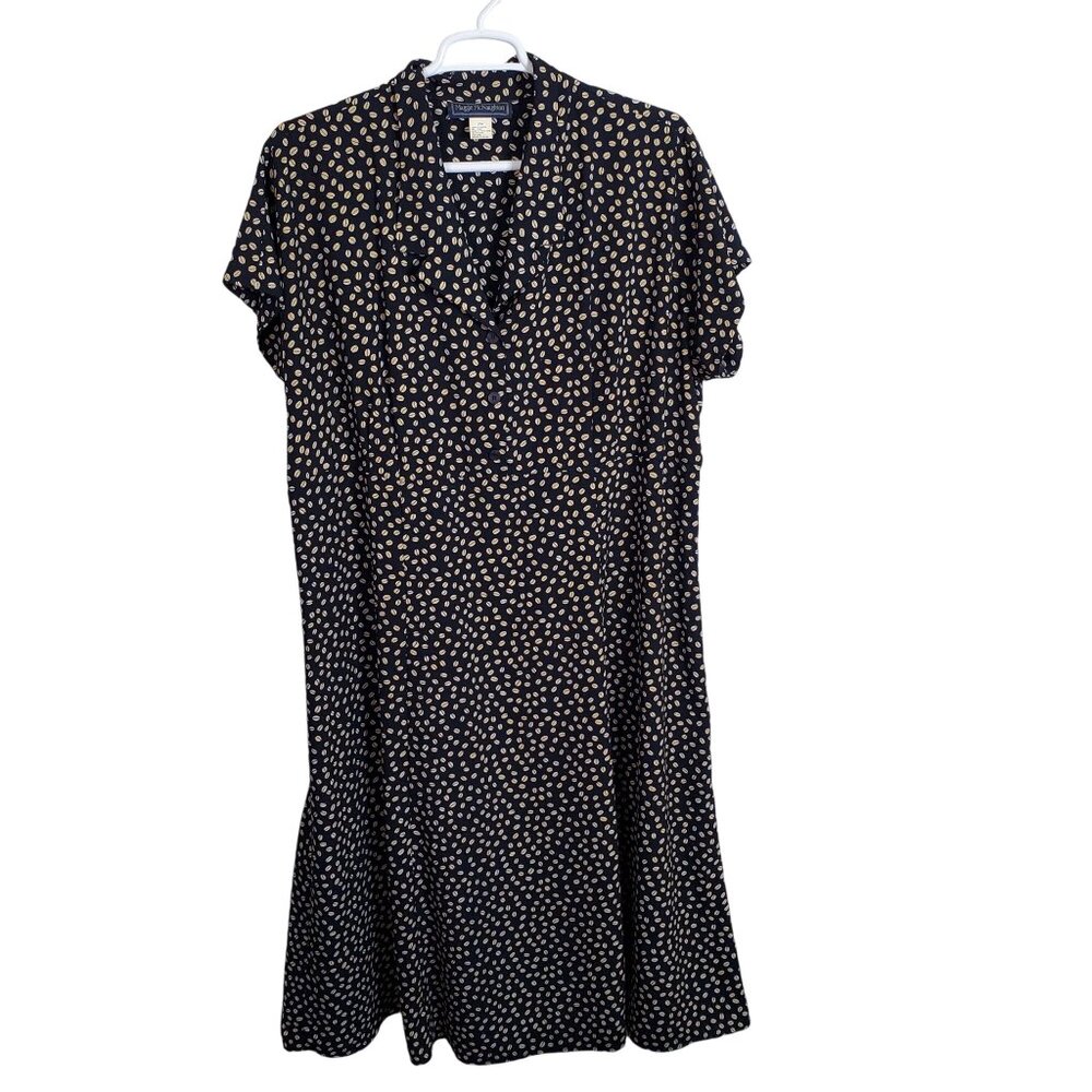 Maggie McNaughton Size 22W Dress Maxi Coffee Fairy Bean Barista Print Full Flowy - Picture 2 of 12